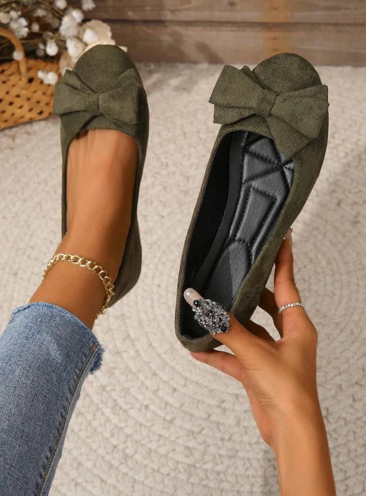 Women's Orthopedic Flats in dark green