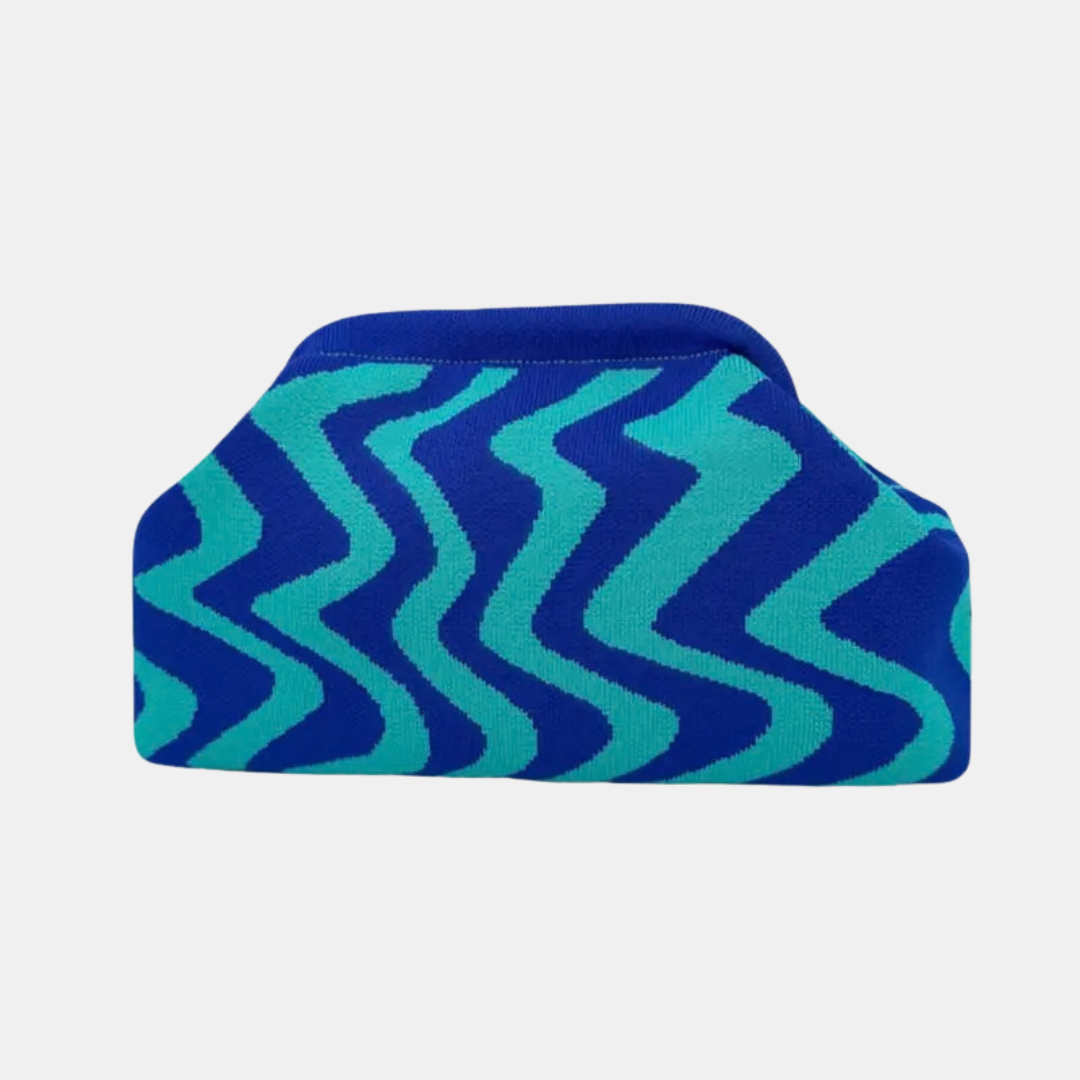 Women's Clutch Bag in large blue waves