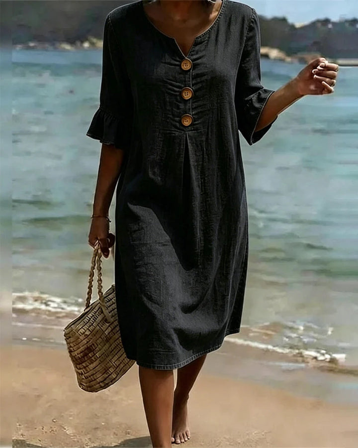 Women's Summer Midi Dress in black