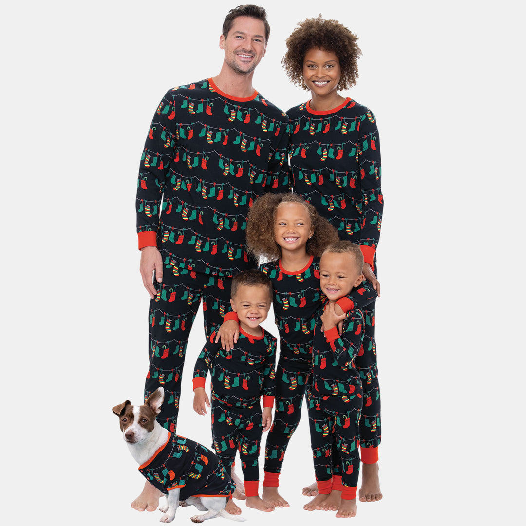 Family Matching Christmas PJs in black