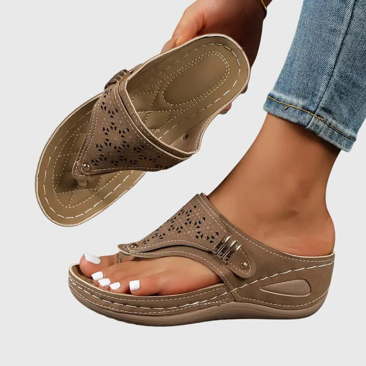 Women's Orthopedic Wedge Sandals in brown