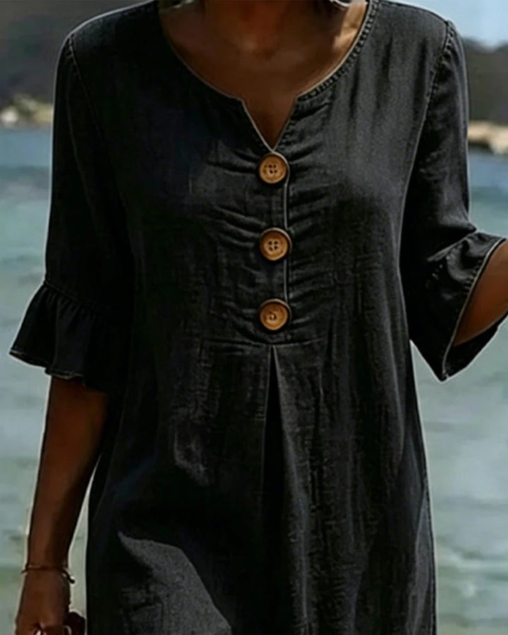 Women's Summer Midi Dress in black