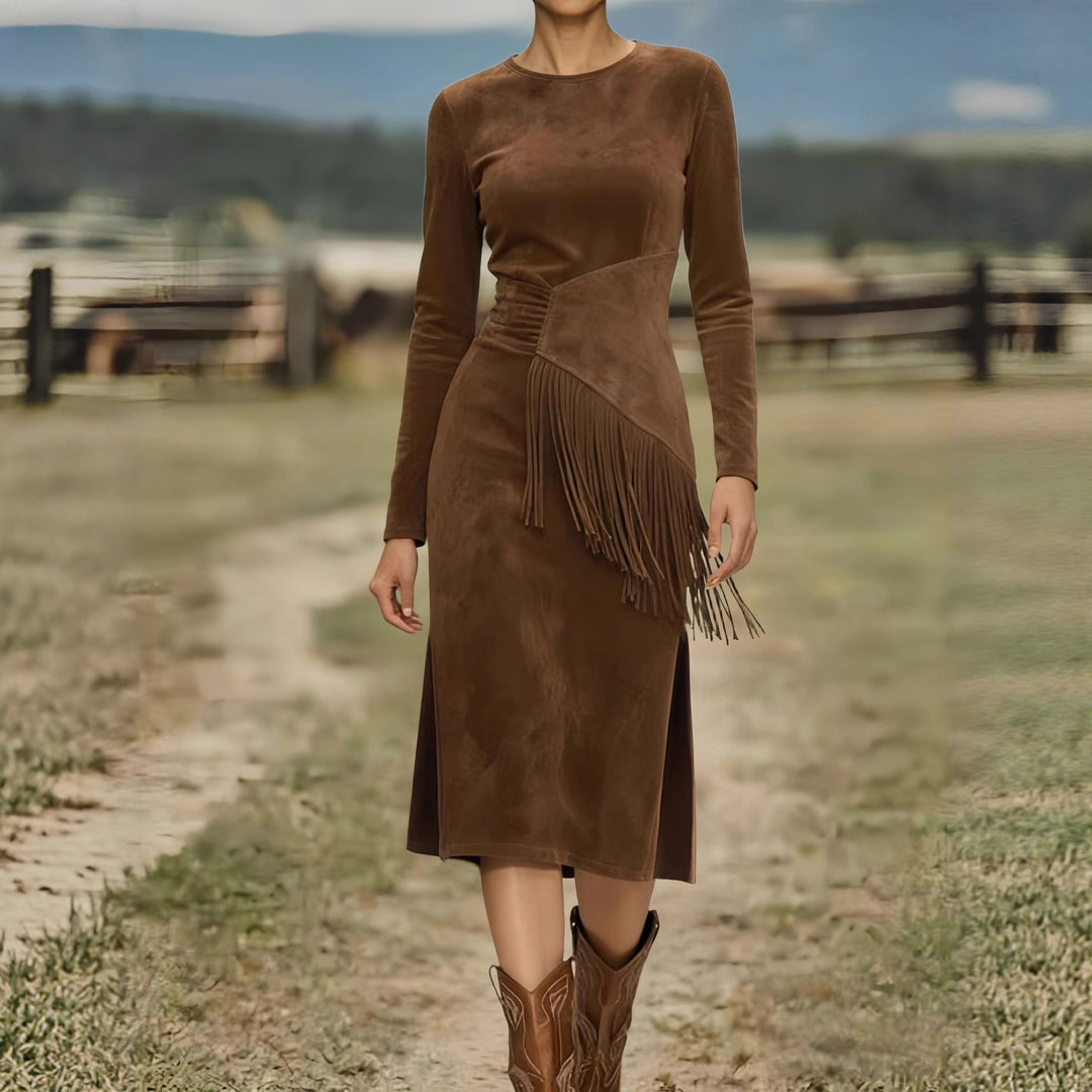 Women's Bodycon Midi Dress in brown