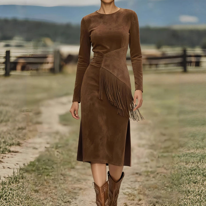 Women's Bodycon Midi Dress in brown