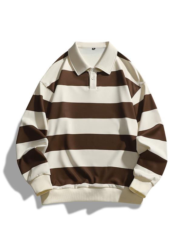 ZOE™ - Classic Fashion Striped Collar Long Sleeve Sweatshirt