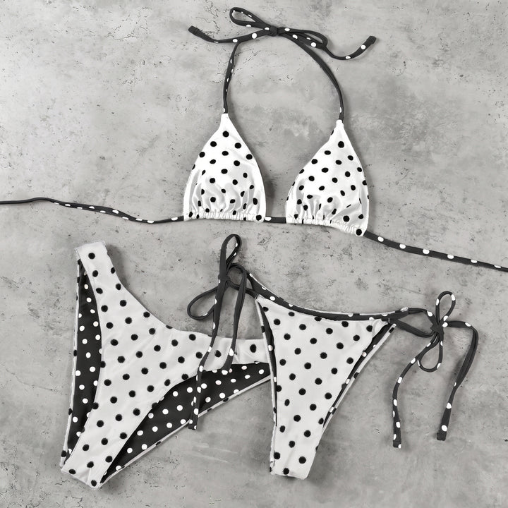Women's Polka Dot Bikini in white polka dot
