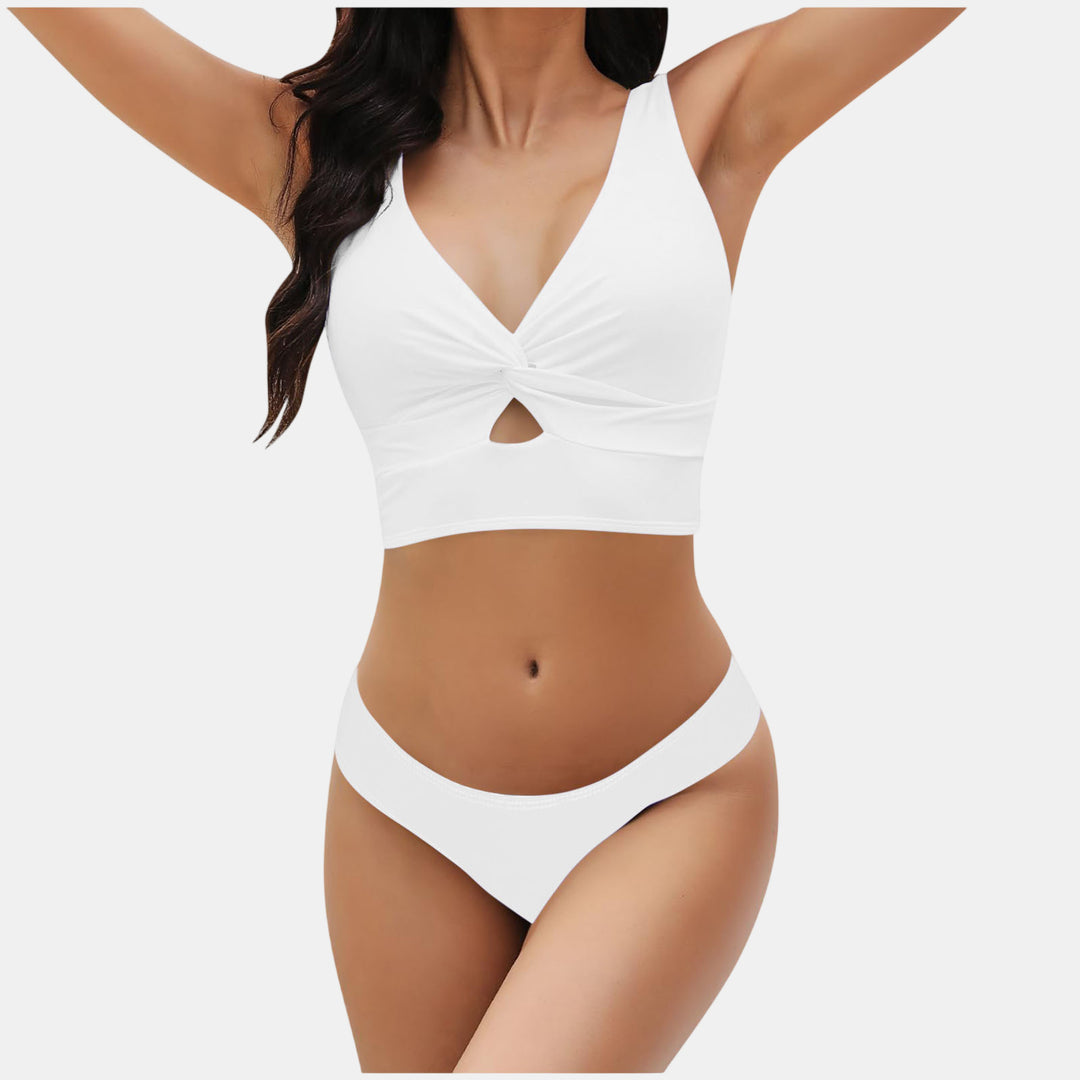 Women's Crop Top Bikini in white