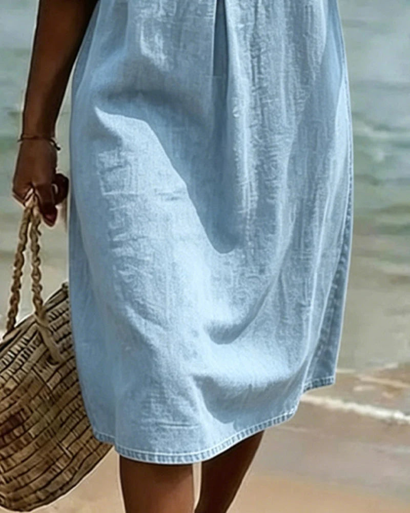 Women's Summer Midi Dress in light blue