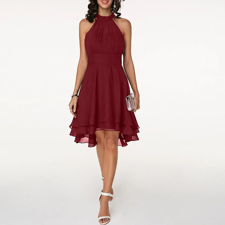 Women's Halter Neck Dress in red