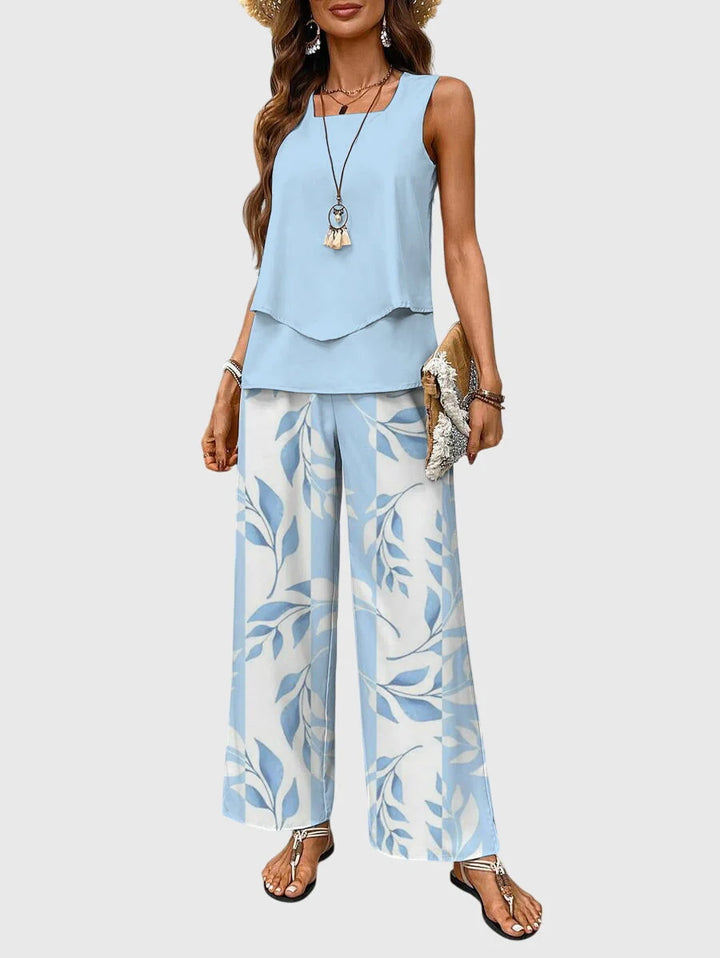 Women's Matching Set in blue floral