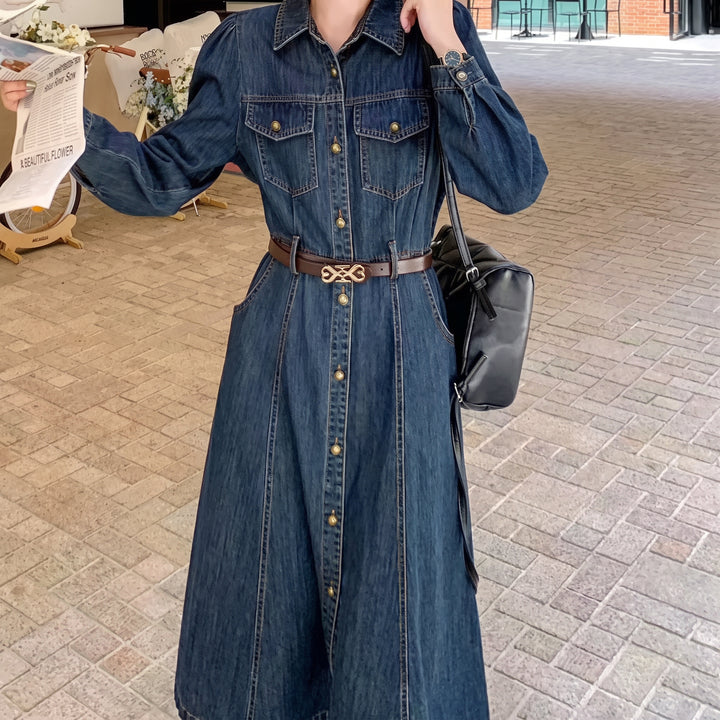 Women's Casual Midi Dress in blue