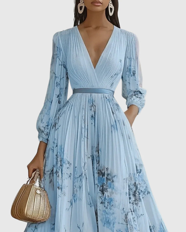 Women's Summer Maxi Dress in blue floral