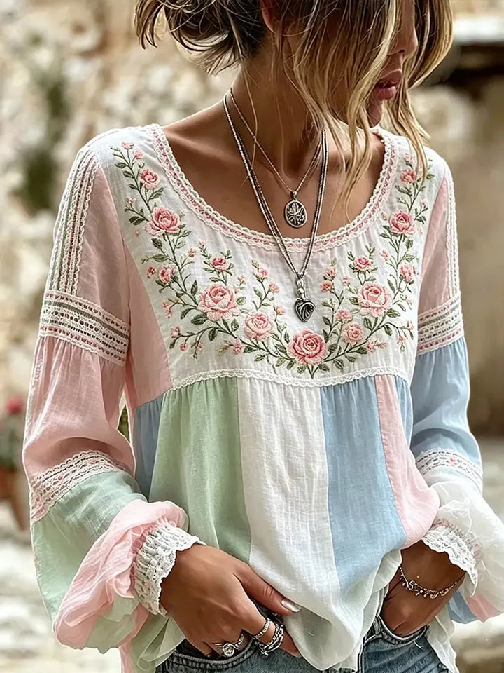 Women's Long Sleeve Blouse in multicolour