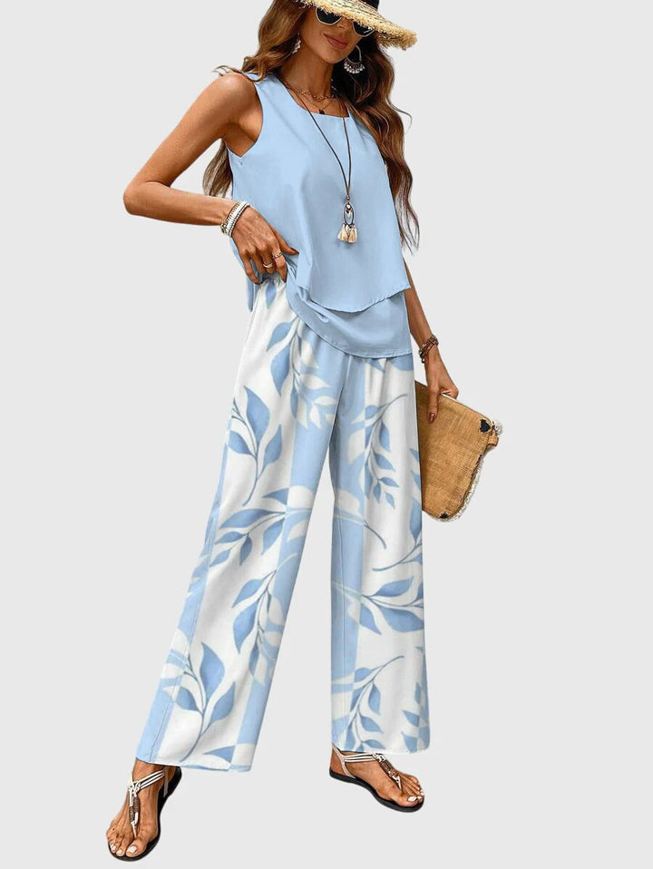 Women's Matching Set in blue floral