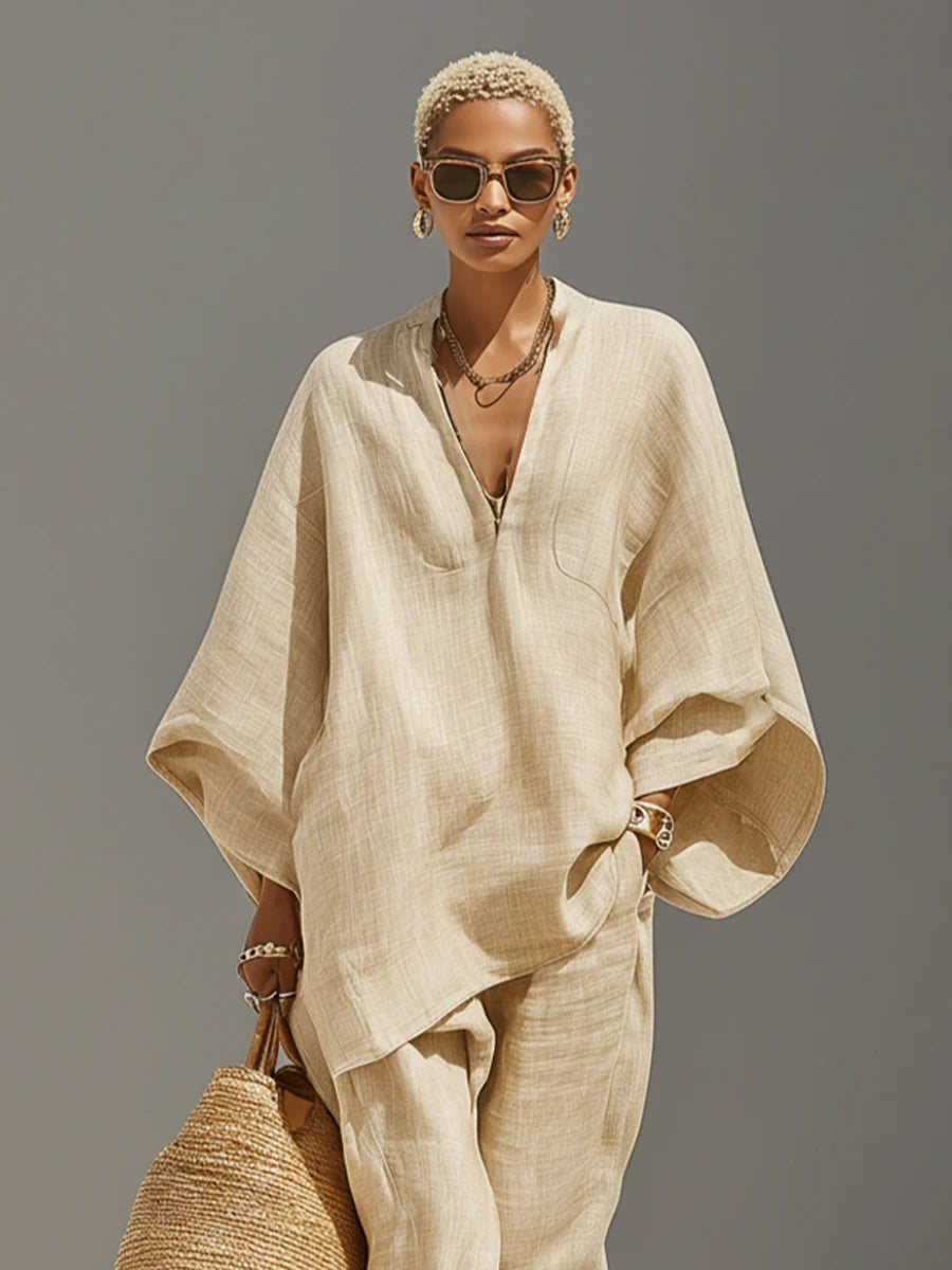 Women's Linen Set in beige