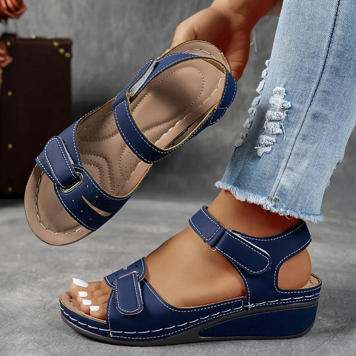 Women's Orthopedic Wedge Sandals in navy