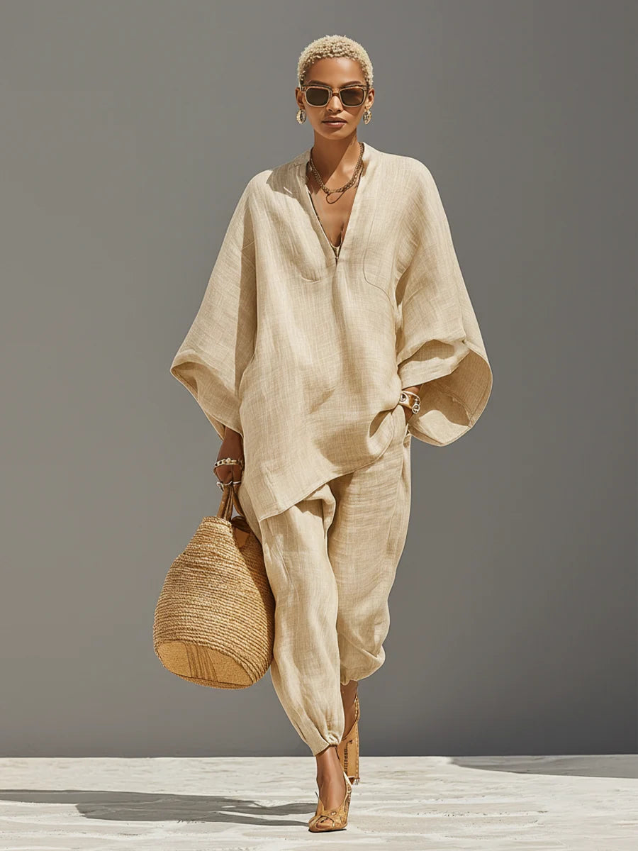 Women's Linen Set in beige