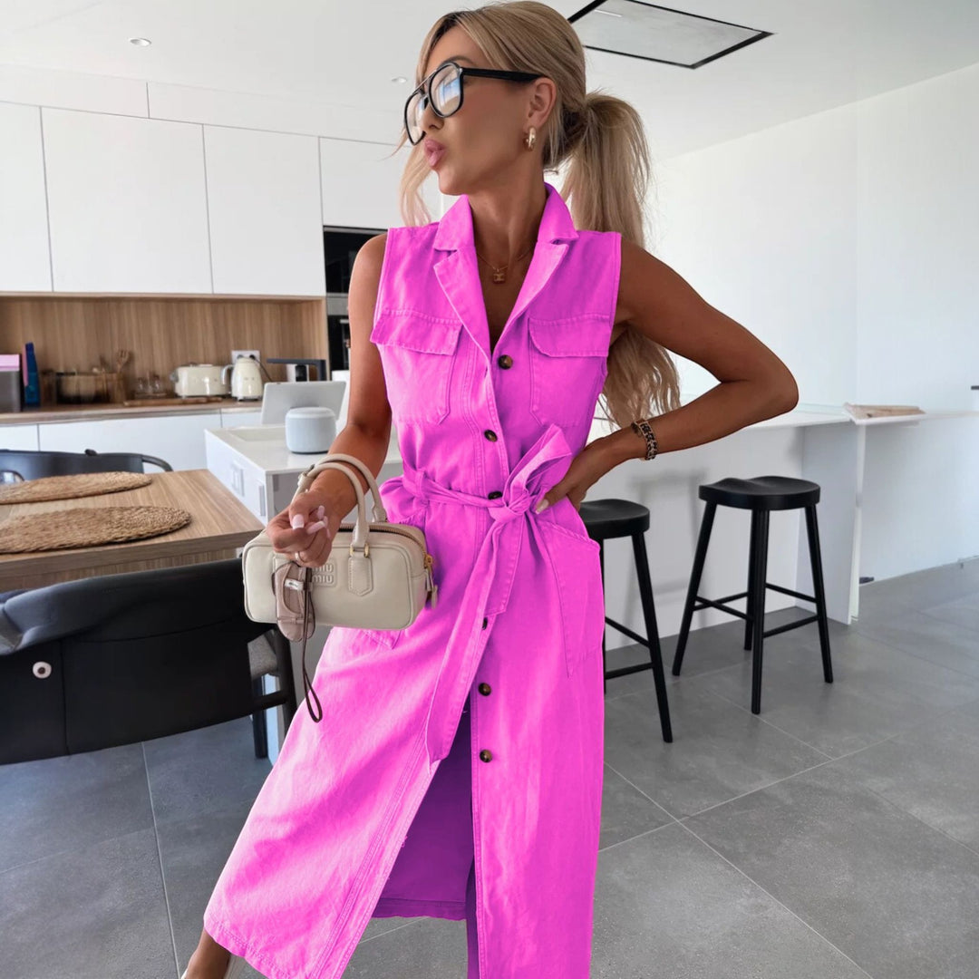 Women's Summer Maxi Dress in hot pink