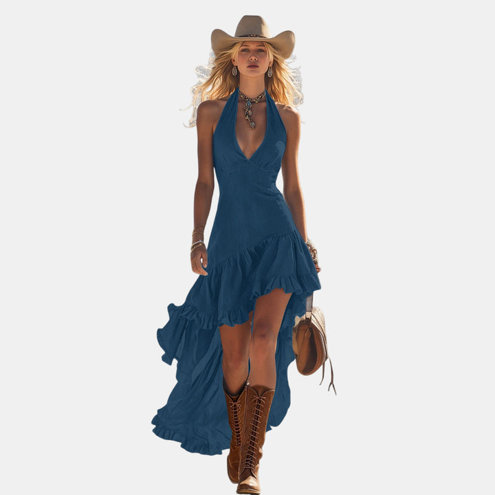 Women's Summer Maxi Dress in denim blue