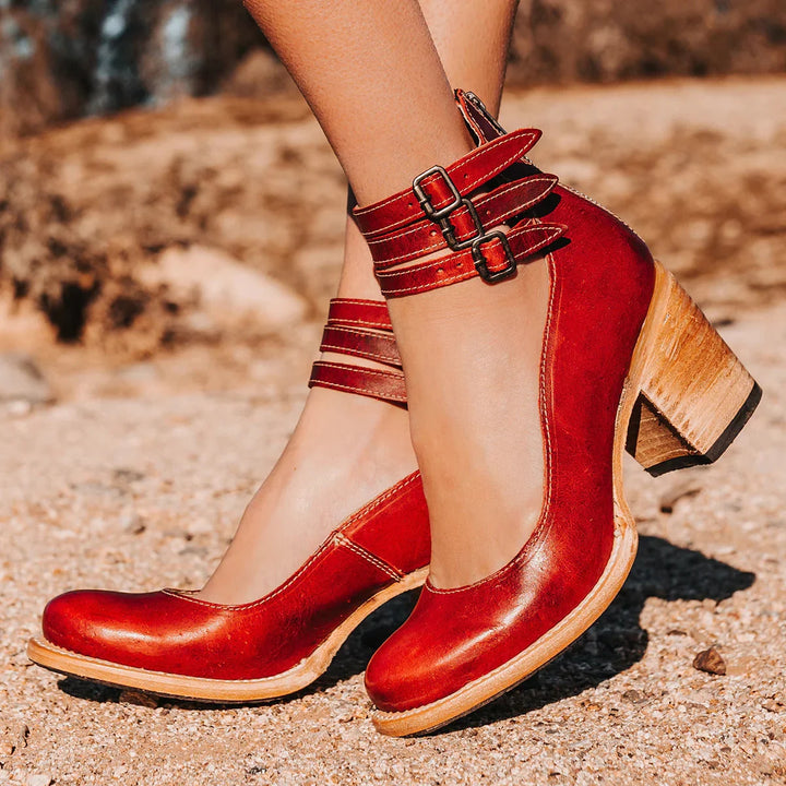 Women's Block Heels in red