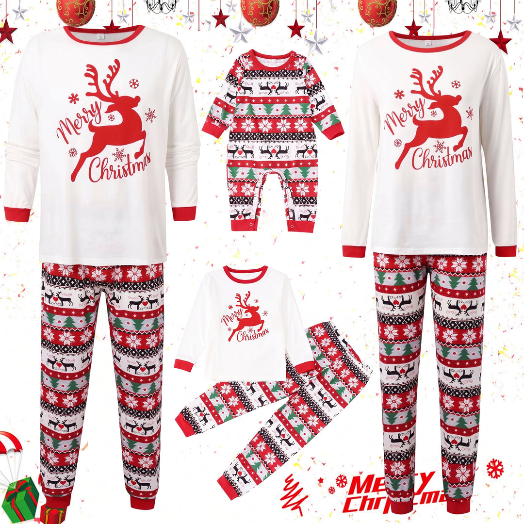 Family Matching Christmas PJs in white