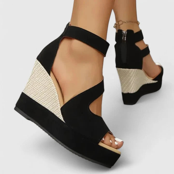 Women's Orthopedic Platform Sandals in black