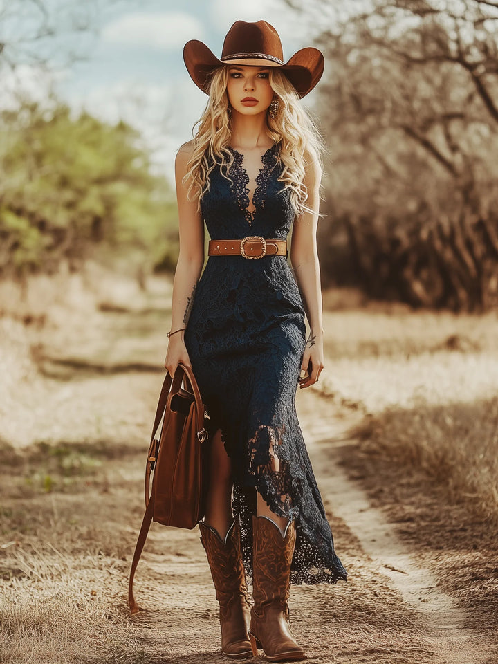Women's Summer Midi Dress in blue
