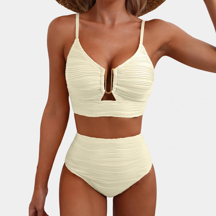 Women's High Waisted Bikini in beige